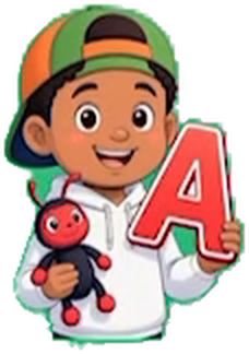 Jaxson holding a red letter A